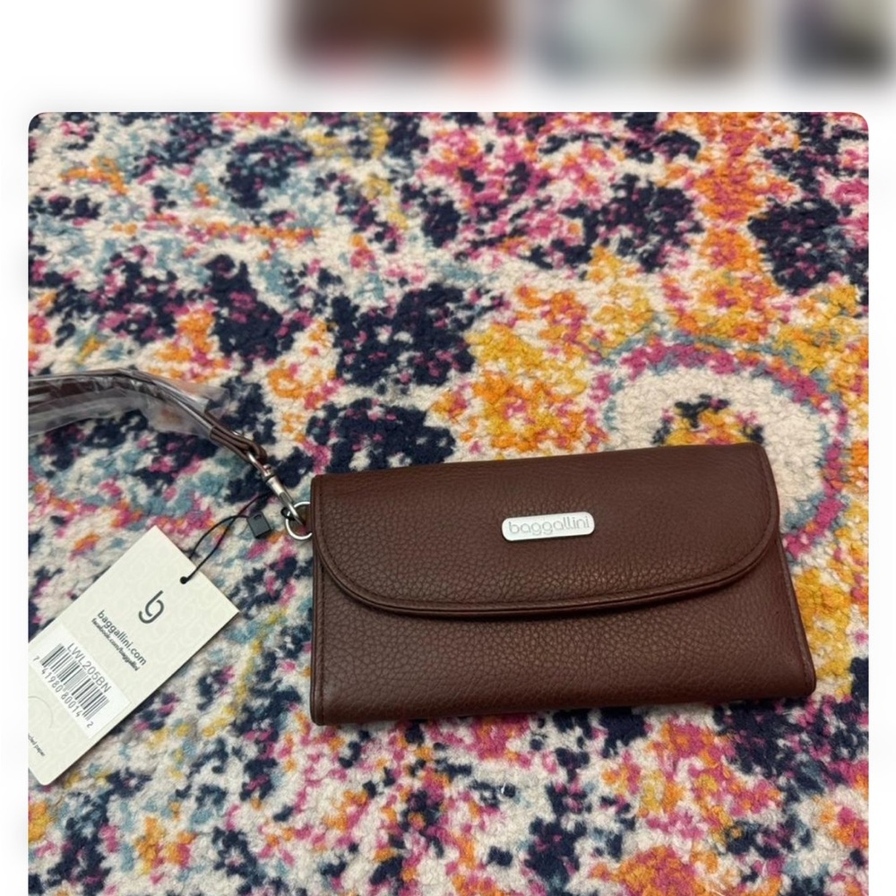 Brown Leather Wallet by Bagallini